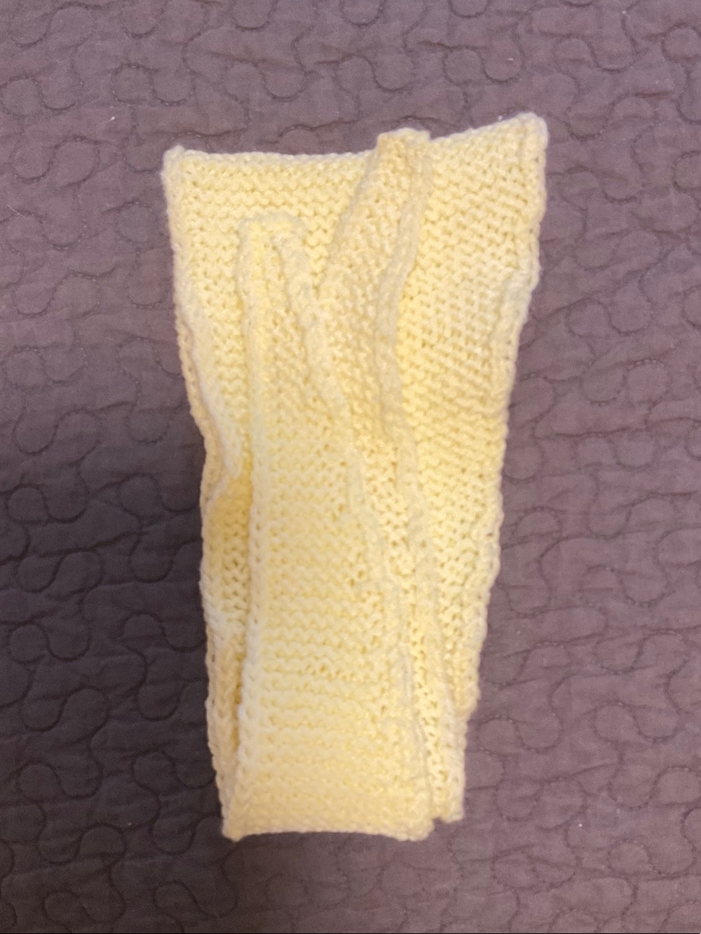 Hand-Knitted Pale Yellow Sophie Triangle Scarf